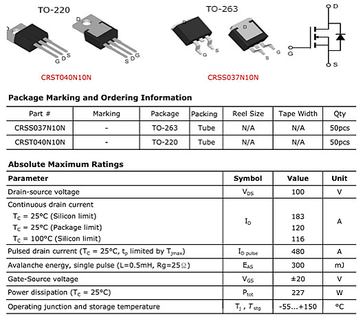 CRSS037N10N(華潤微) CRSS037N10N(華潤微)