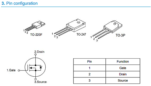 MOS管，KIA20N50，500V20A中文資料