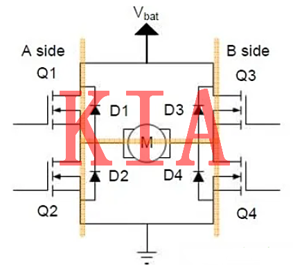 直流電機(jī)H橋驅(qū)動感性負(fù)載-KIA MOS管