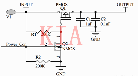 PMOS用于電源開關應用分析-KIA MOS管