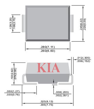 sma smb smc封裝尺寸及封裝區(qū)別-KIA MOS管