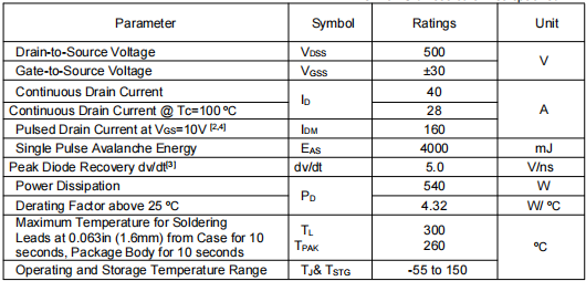 500v40a,9150場(chǎng)效應(yīng)管