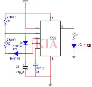 led閃爍電路圖,原理