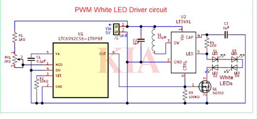 pwm調(diào)光電路圖,pwm調(diào)光原理詳解-KIA MOS管