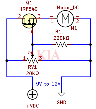 直流電機調(diào)速電路原理圖-KIA MOS管