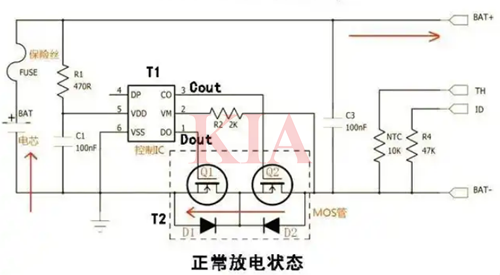 手機(jī)鋰電池保護(hù)板,單節(jié)鋰電池保護(hù)電路-KIA MOS管