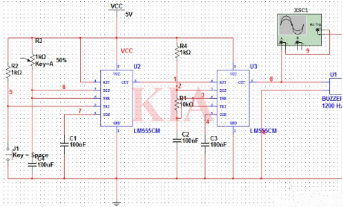 555報(bào)警器電路