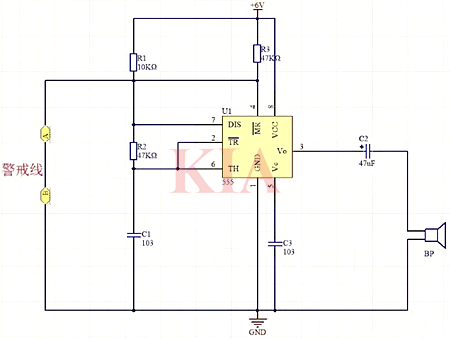 555報(bào)警器電路