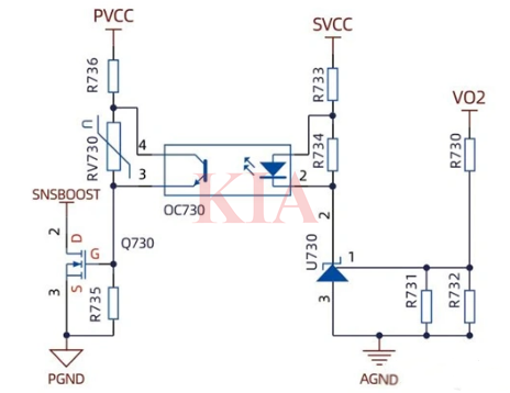 開(kāi)關(guān)電源過(guò)壓欠壓保護(hù)電路,原理圖-KIA MOS管